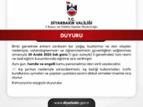 DİYARBAKIR’DA OKULLAR YARIN DA TATİL EDİLDİ
