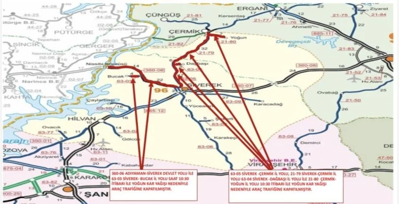 ÇERMİK - SİVEREK YOLU ULAŞIMA KAPANDI .