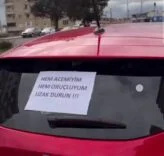 ACEMİ SÜRÜCÜDEN TRAFİKTE 'İLGİNÇ' ÖNLEM