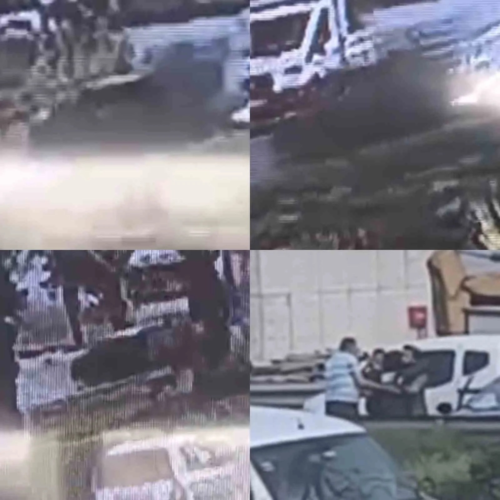 Tır otomobili metrelerce sürükledi