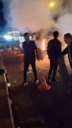 Diyarbakır’da yolcu minibüsünde korkutan yangın