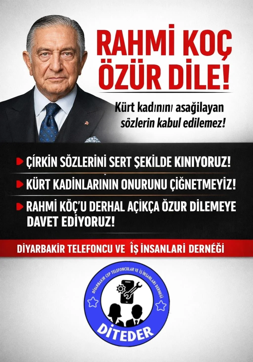 DİTEDER RAHMİ KOÇ’U SERT DİLLE KINADI