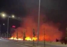 DİYARBAKIR'DA GECEYİ GÜNDÜZE ÇEVİREN YANGIN
