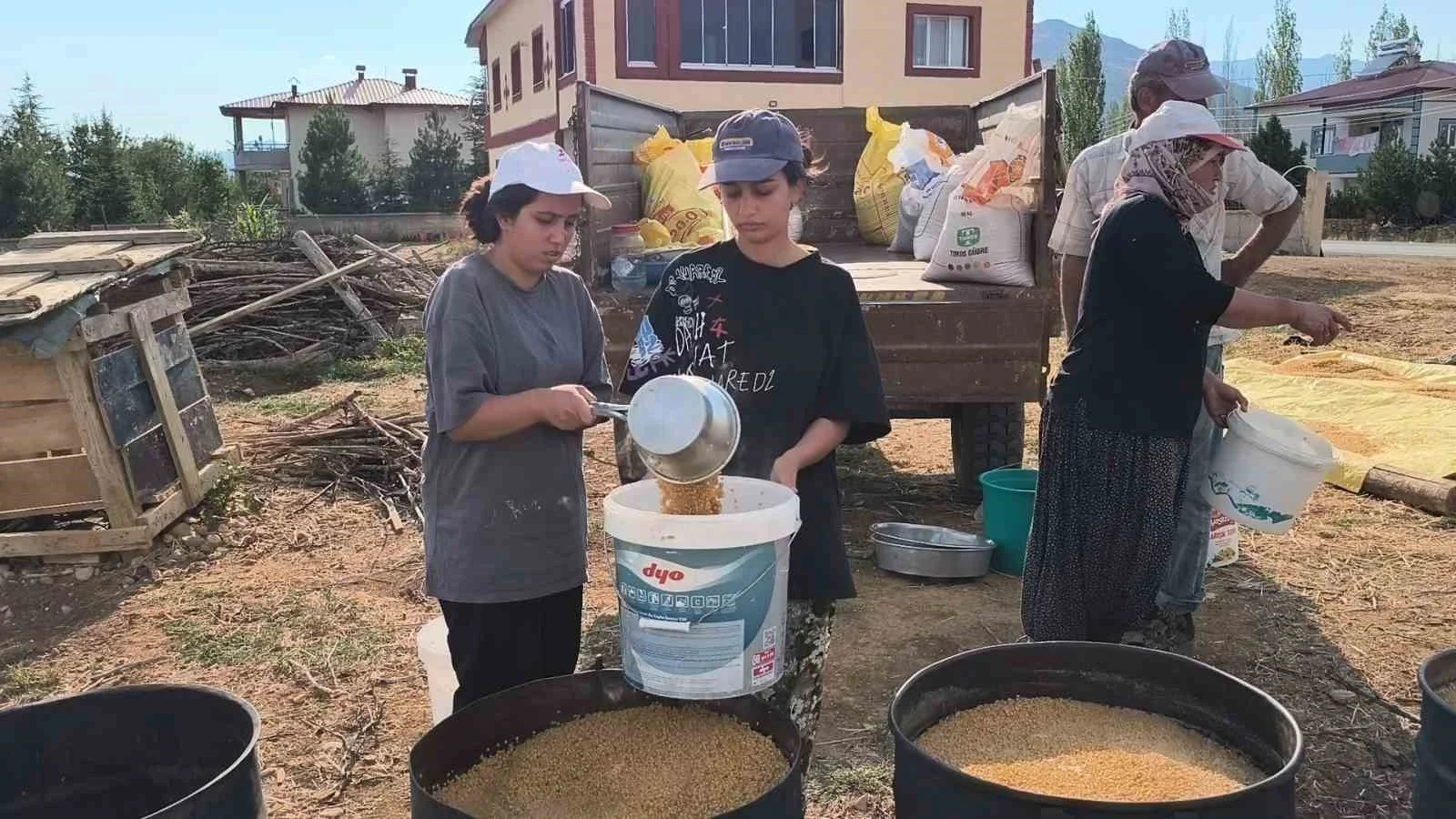 Üniversite öğrencileri yaz tatilinde tarlada ailelerine destek oluyor