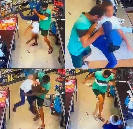 ÇOCUĞU YERDEN YERE VURARAK DARP ETTİ, O ANLAR KAMERAYA YANSIDI: ŞÜPHELİ YAKALANDI