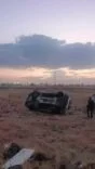 DİYARBAKIR'DA OTOMOBİL TARLAYA UÇTU: 1 YARALI