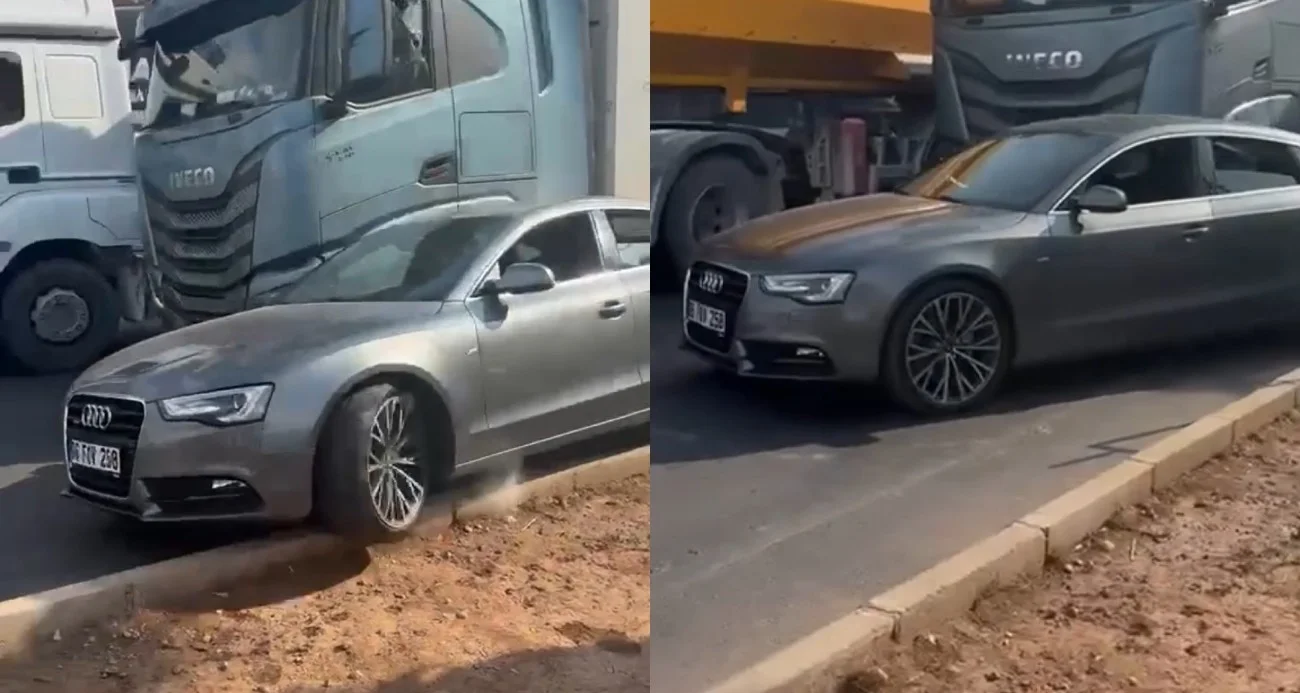 Tır şoförü, camını kıran sürücünün aracını ezip kaçtı