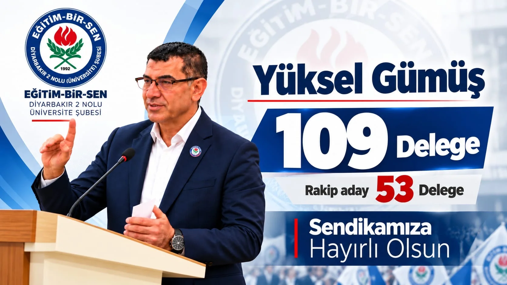 Yüksel Gümüş: “109 Delegenin Güveni, 53 Delegenin Mesajı, 162 Delegenin Ortak İradesi”